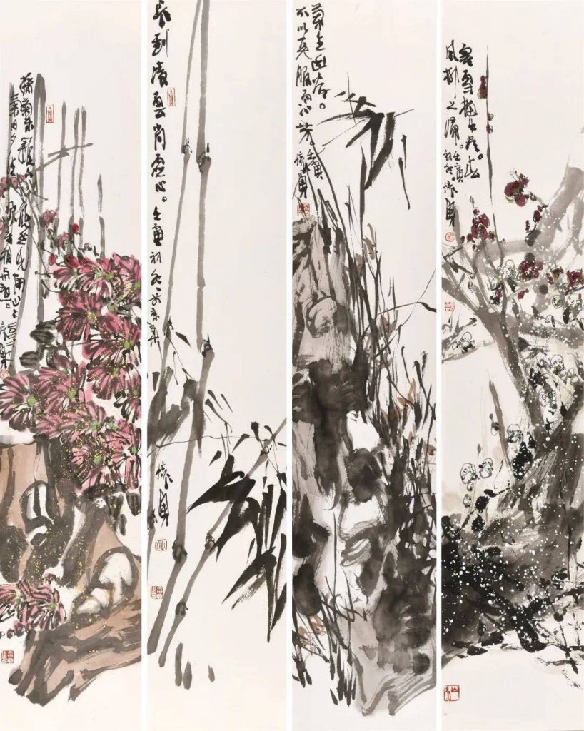 《四君子》90x18cmx4