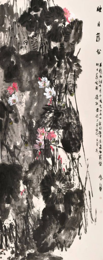 《映日荷花》367x144cm